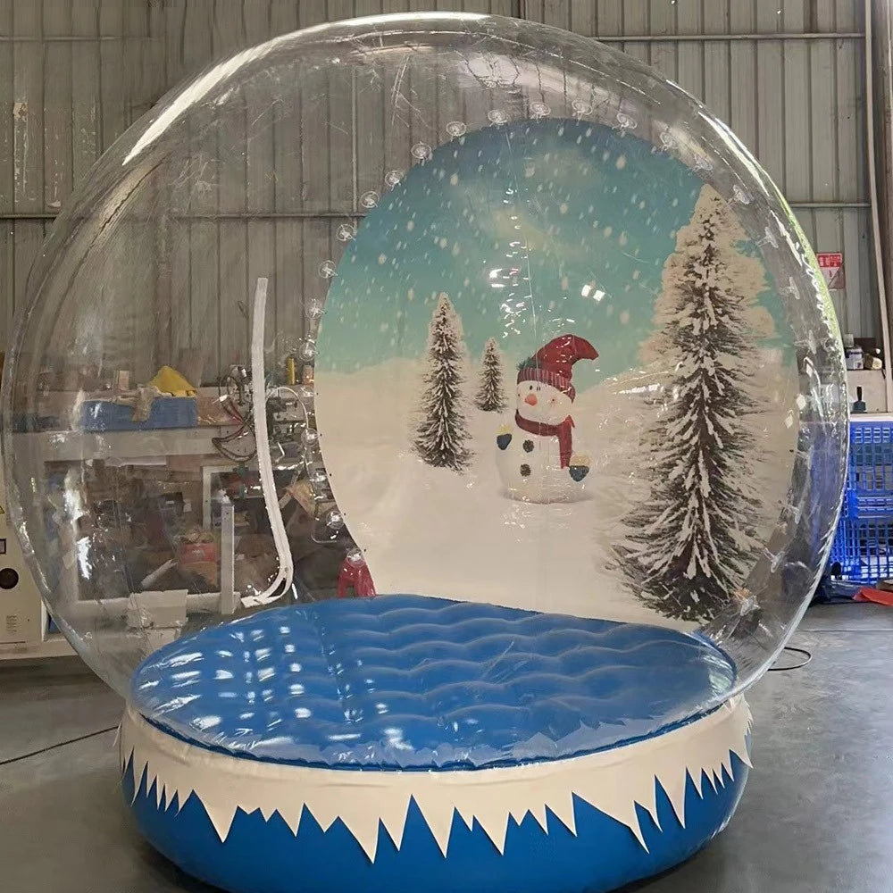 Snow Globe3m Giant Inflatable Photo Booth Tent Life Size Outdoor Blow Up Inflatable Snow Ball Balloon For Christmas Decoration