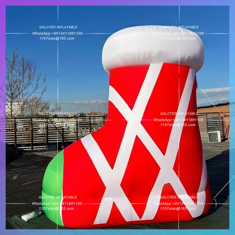 inflatable hat sock gift box Huge christmas cane ball for new year celebration decoration