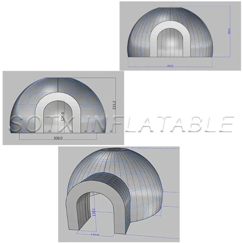 Wedding Show Exhibition Giant Inflatable Dome Tent Inflatable Igloo Dome Tent Marquee Lighting House for Party