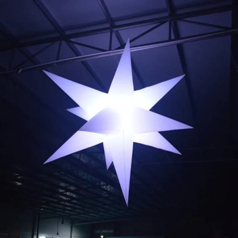 Inflatable Star Hanging Decoration Inflatable LED Star with LED Light Remote Controller for Bar Show Birthday Party Decor