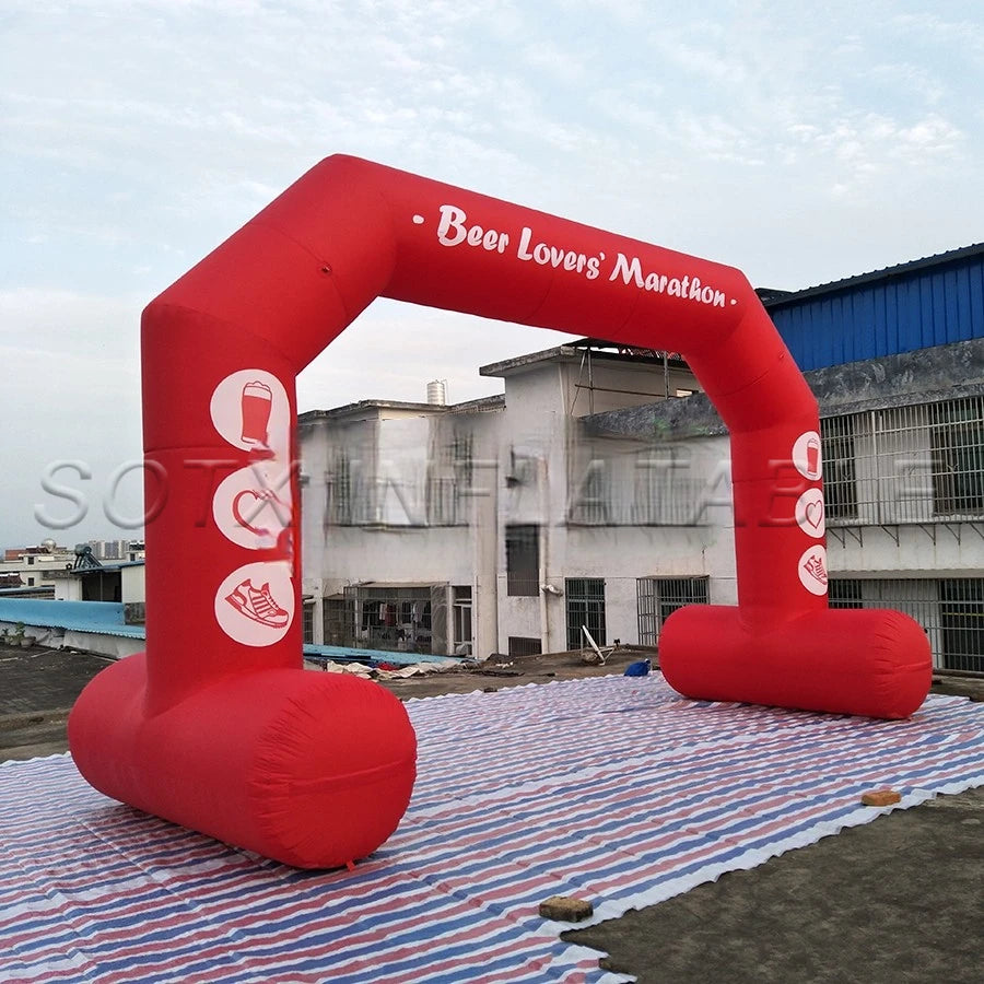 Archway With Air Blower Ace Angle Free Standing Start Line Pu Coated Inflatable Racing Arch,Beer Lovers Malathon