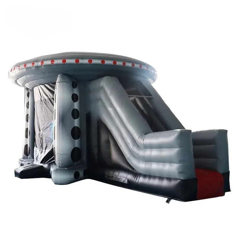 Party Outdoor Jumping 24.6ft Inflatable Spaceship Slide Jumping Bounce Inflatable Moonwalk Bounce House Castle for Kids