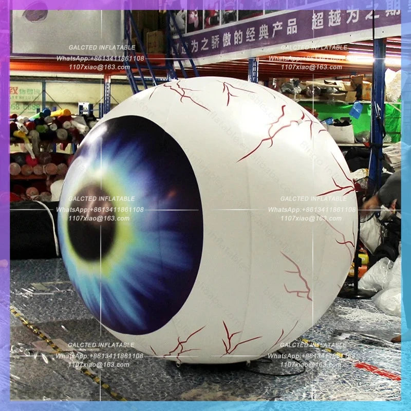 Inflatable Halloween Eyeball Model Personalized 2~3 Meters Hanging With LED Lighting For Decoration-Toys