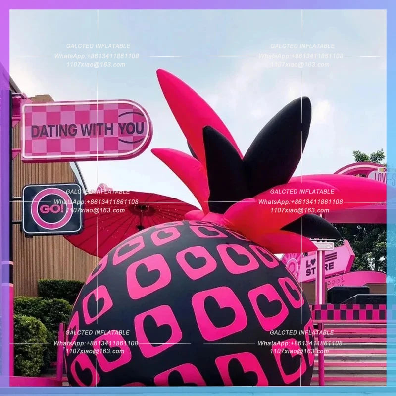 Pink Love music festival wacky Inflatable Black Pineapple personality prank model