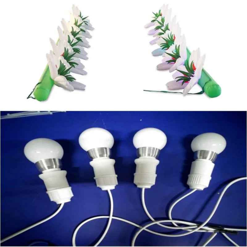 5M Giant Inflatable Lily Flower Chain Decorations Inflatable Flower with Remote Controller Air Blower for Wedding Party