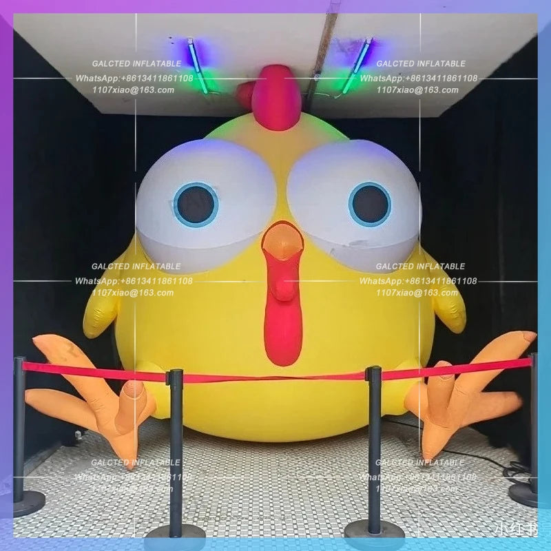 cute hen egg for restaurant fried chicken Yellow big eyes inflatable chicken big cock cartoon store advertising prop