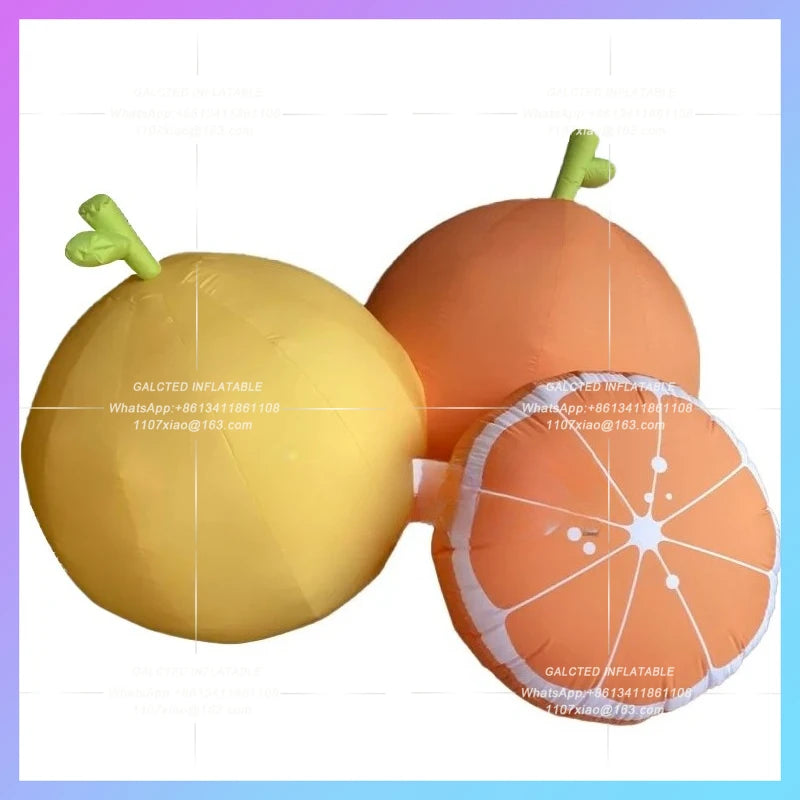 orange lemon pear Giant inflatable fruit model for fresh fruit market decoration prop
