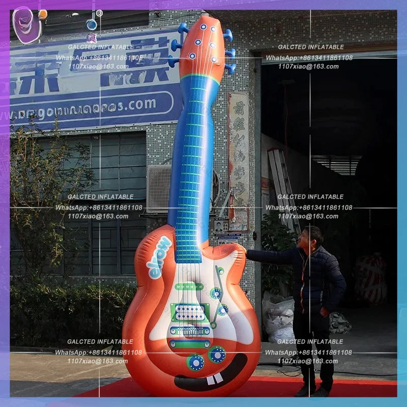 inflatable guitar digital printed giant Inflatable Toy 3.5 meters inflatable guitar for decoration toy
