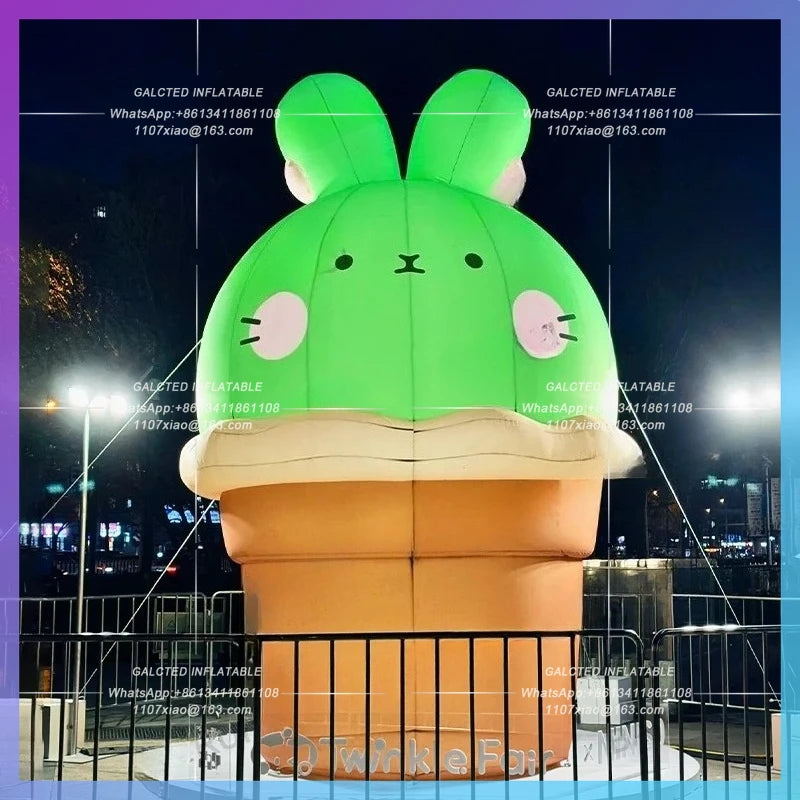 inflatable rabbit cute cartoon animal 3meter custom giant amusement park festival celebration decoration