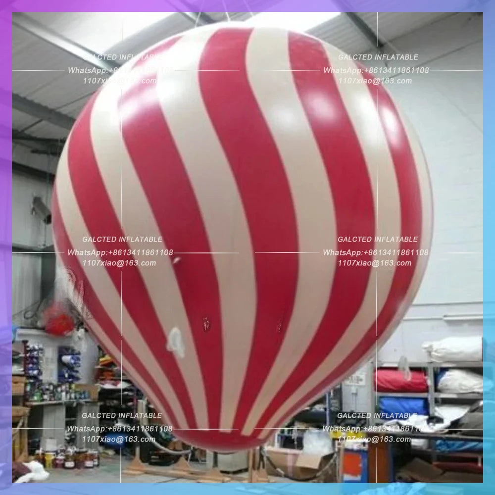 Inflatable Hot Air Balloon LED Lighted Airtight Pvc Giant With Strips Inflatable Screw Spiral Ball For Irish Eurovision Entry