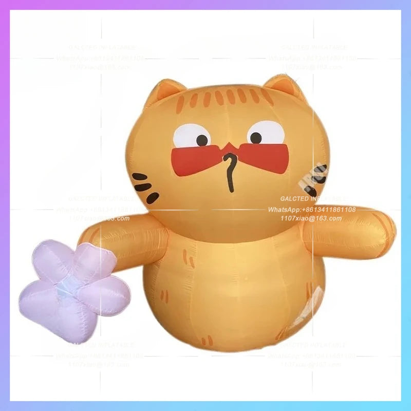 take flower cat cute festival bar Inflatable cartoon orange cat model stage concert lighting advertising props