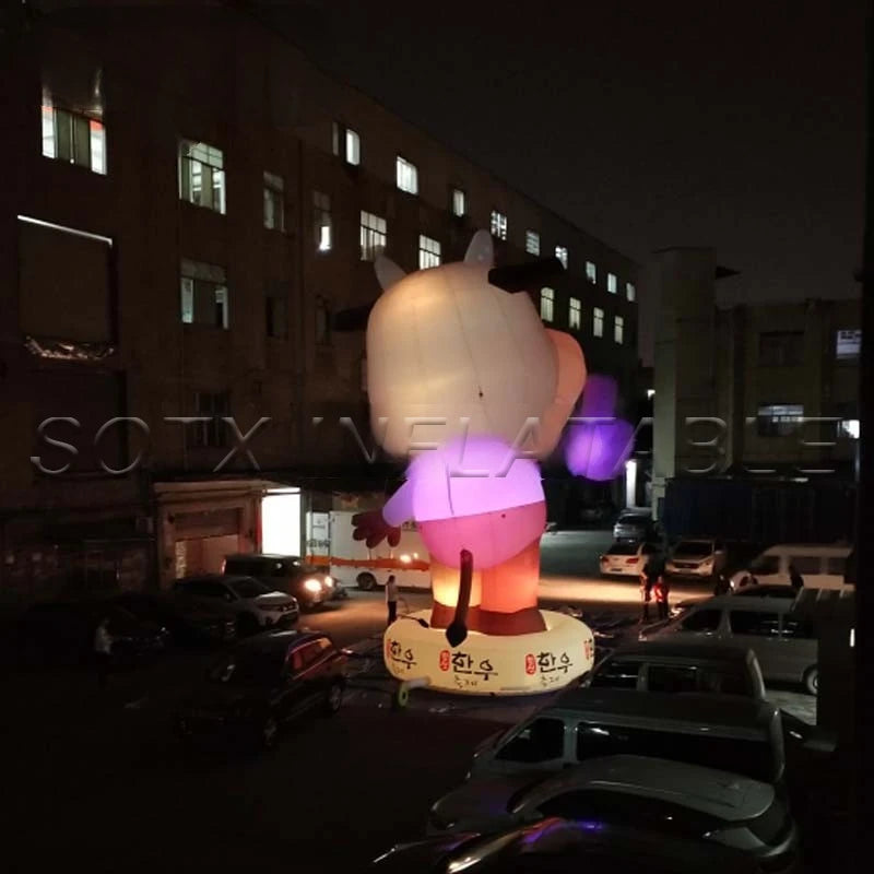 business advertising 10.2m/33.5Ft H Customized inflatable cattle with colorful lighting ,commercial inflatable cow for
