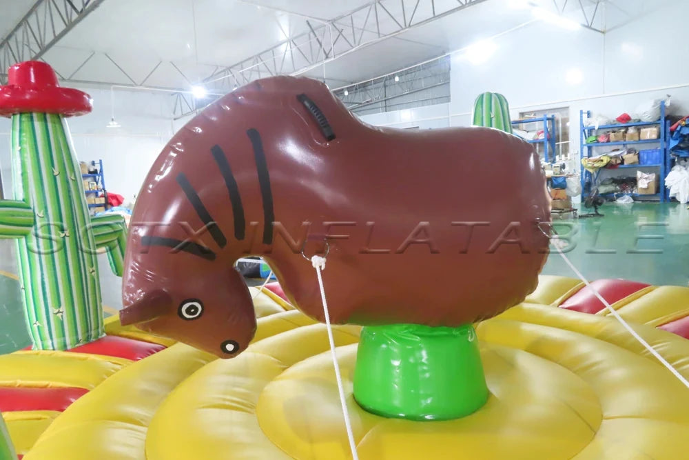 Mattress For Kids Hot Sales Inflatable Rodeo Bull Inflatable Manual Bull Riding Game Inflatable Bungee Bull With Circular