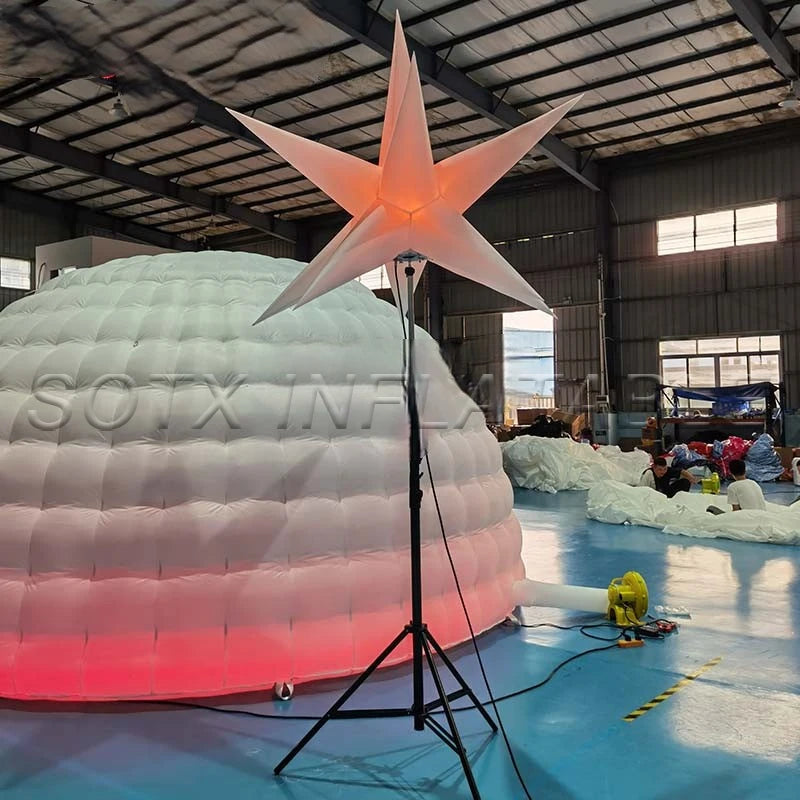 Wedding Party 1.5mDia. Inflatable Star Balloon with Stand Tripod Decoration, Lighting for Event Advertising,