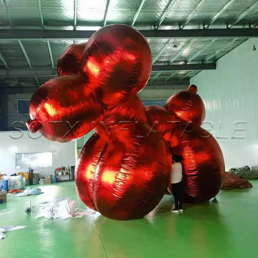 Blower For Advertising Favourite Red Shinny Giant Inflatable Dog Custom Large Cartoon Inflatable Dog Model With