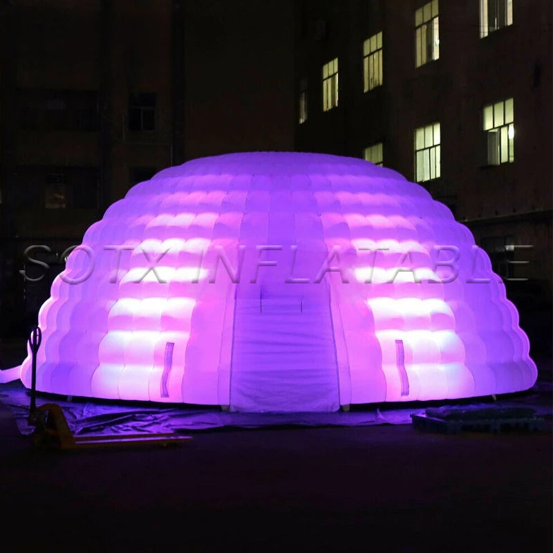 Party Show Exhibition 8m Dia Inflatable Dome Tent Outdoor Inflatable Lingting Tent with Air Blower for Event