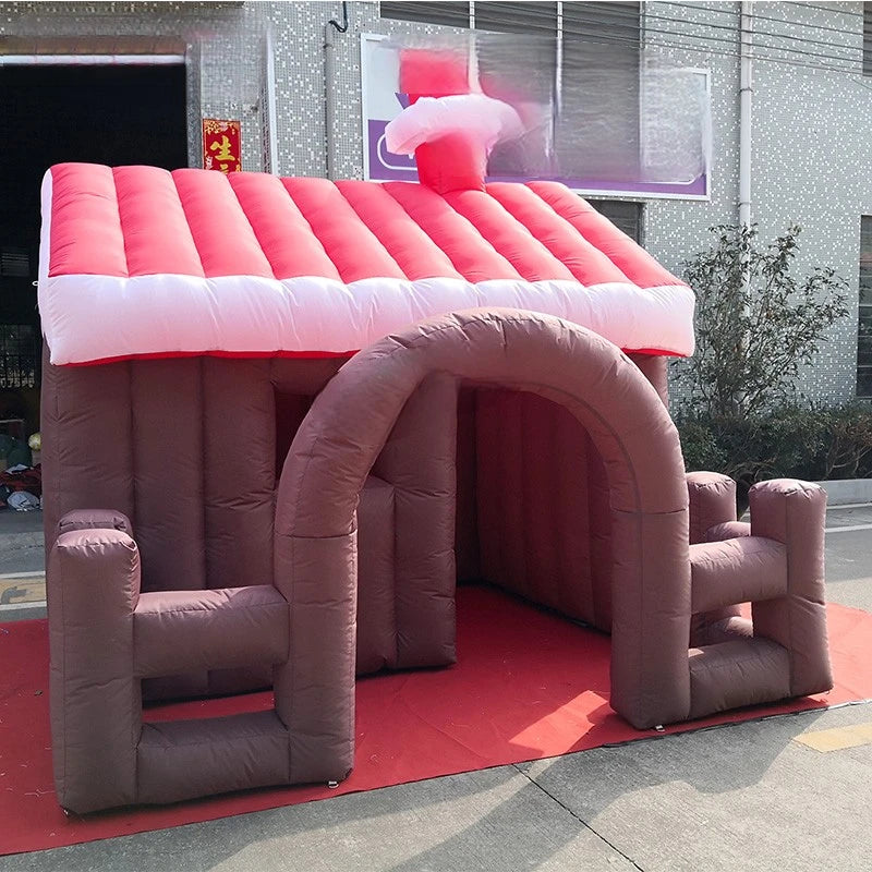 Meters Outdoor Exquisite 3x3x3 Decoration Use Inflatable Christmas House / 9.8ft Inflated Xmas Villa For Kids - Toys
