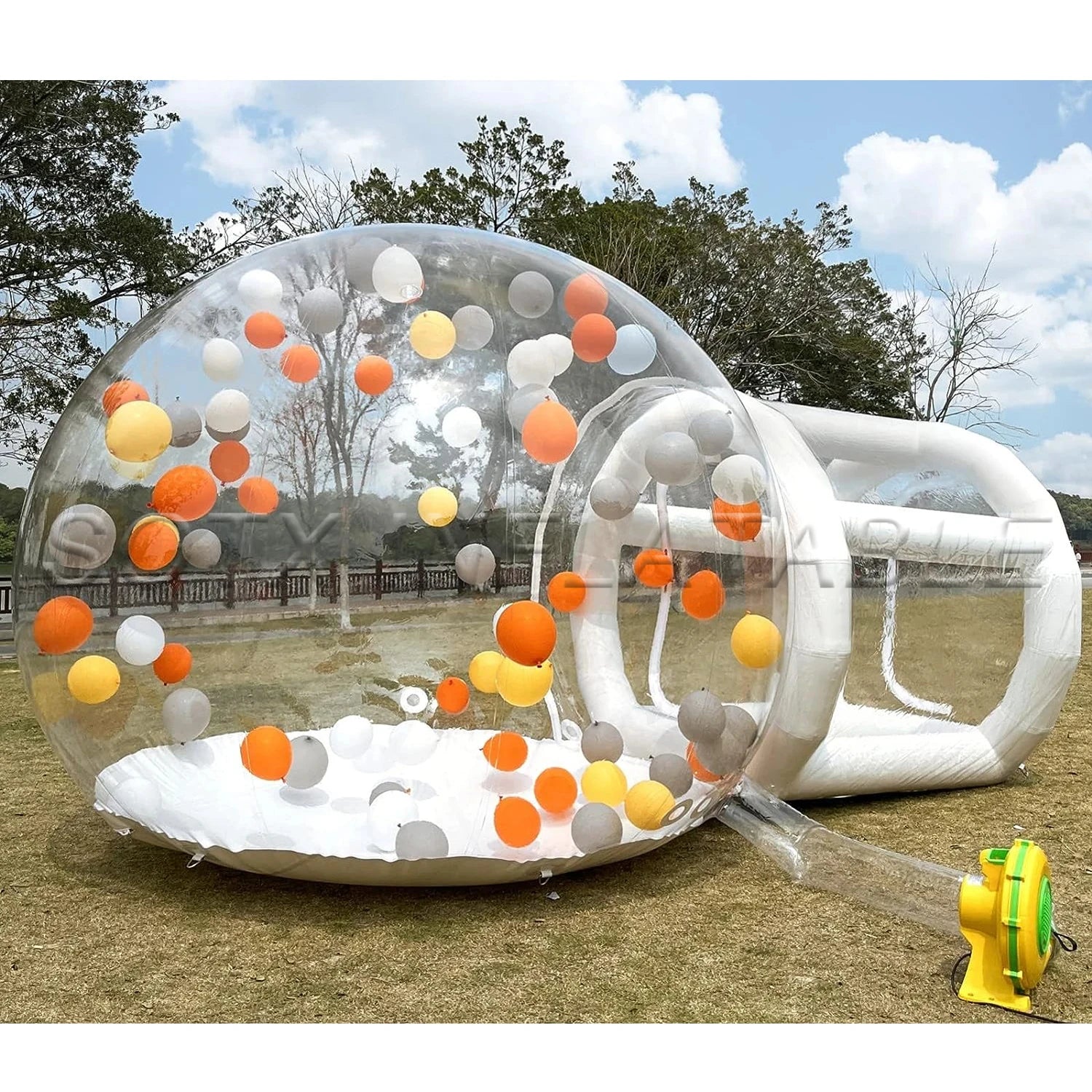 For Birthday Party 2024 Hot Sale Clear Dome Inflatable Bubble Tent With Balloon Outdoor Air Glamping Transparent Bubble House