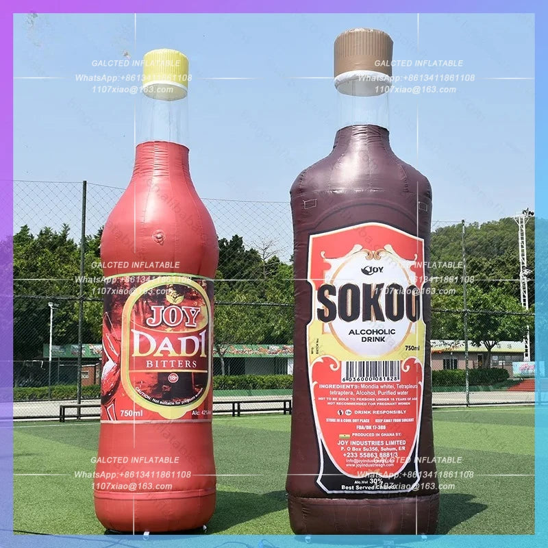 Inflatable Juice Bottle for Advertising Customized 3M Promotional Customized Soda Water Bottle Balloon for Store Decoration Toys