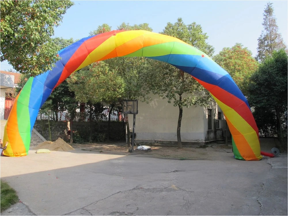 entrance rental Colorful round rainbow inflatable arch for event