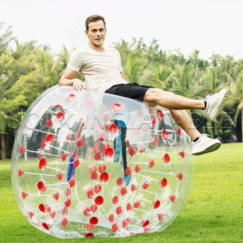 Suit For Outdoor Hot Selling Adult Tpu PVC Inflatable Bumper Bubble Ball With Red Green Blue Dots Football Soccer Body Zorb Ball