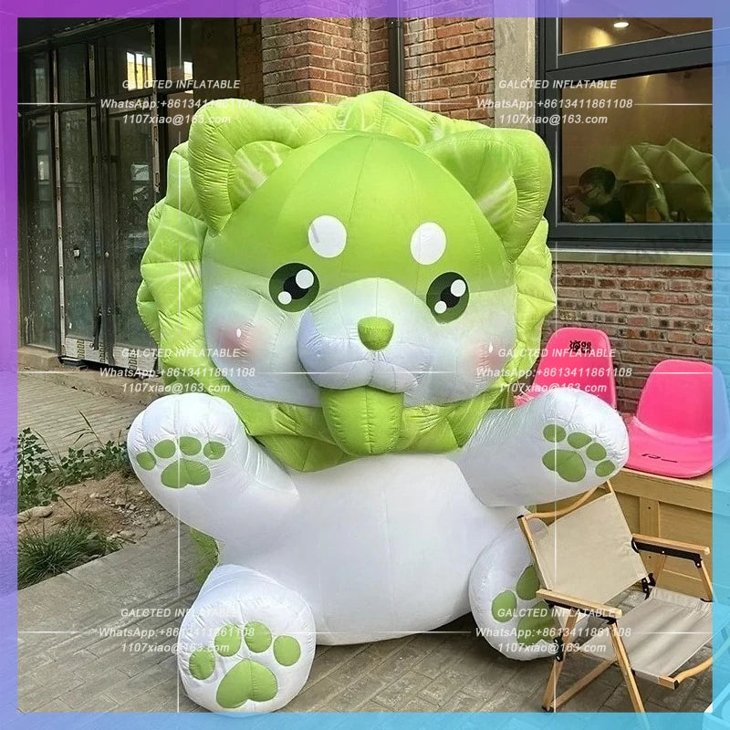 animal baby air blow pet for market Cute inflatable vegetable dog green promotion decoration