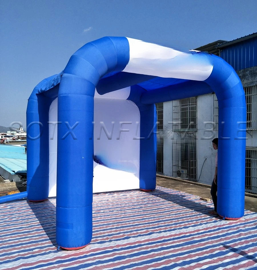 Advertising In Norway Custom Cool Royal Blue Inflatable Awning Tent With Logo For
