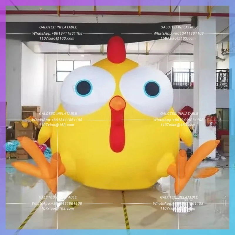 cute hen egg for restaurant fried chicken Yellow big eyes inflatable chicken big cock cartoon store advertising prop