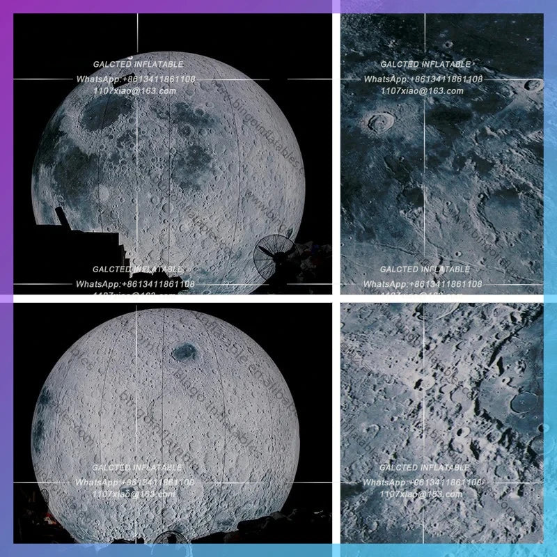 Inflatable Moon With Lighting For Decoration Inflatable Toys Waterproof /PVC Blow Up Airtight Planets For Sale - Toys