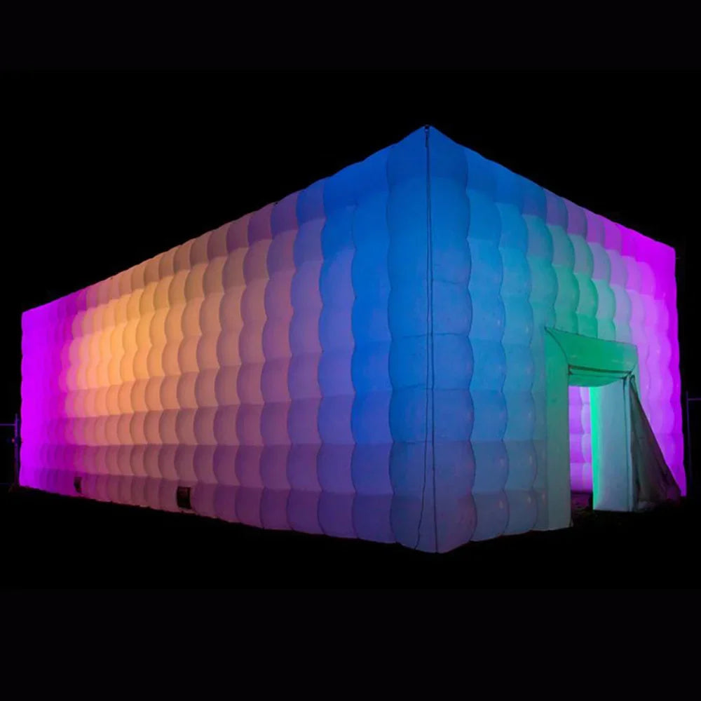 Club For Wedding Events Portable Large Inflatable Cube Party Tent House With Led Lights White Black Nightclub Blow Up Night