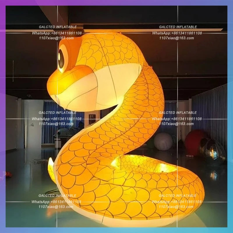 snake year street decoration spring Chinese inflatable snake white light festive celebration activity prop