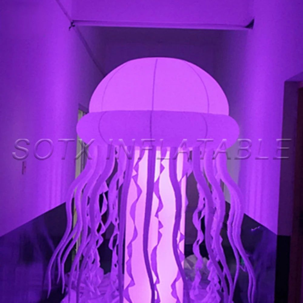 Party Decoration Hanging Beautiful Lighting Inflatable Jellyfish With Led For Nightclub Ceilling Or Music