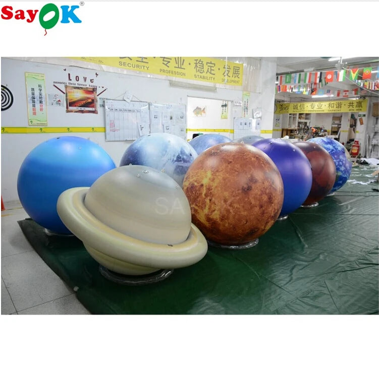 40" Dia Inflatable Planet Solar System Balloon 9 Planets Model Balloons for Children Learning Toys Educational Institution
