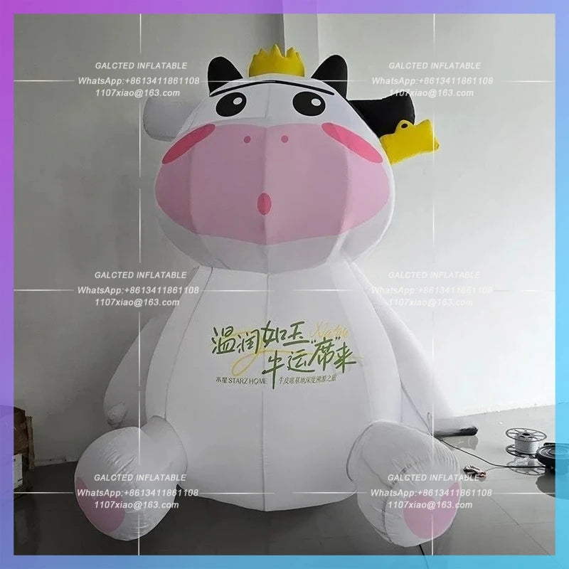 inflatable cow giant customize oxford Mall advertising decoration white waterproof material cartoon animal cattle