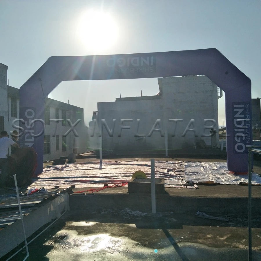 For Advertising Giant Purple 26ft Inflatable Arch Balloon With Removable Logo