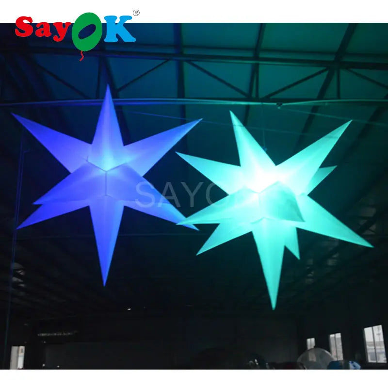 Giant Inflatable Star Hanging Decoration Inflatable Star with Remote Controller for Event Bar Advertising Show Party Decor