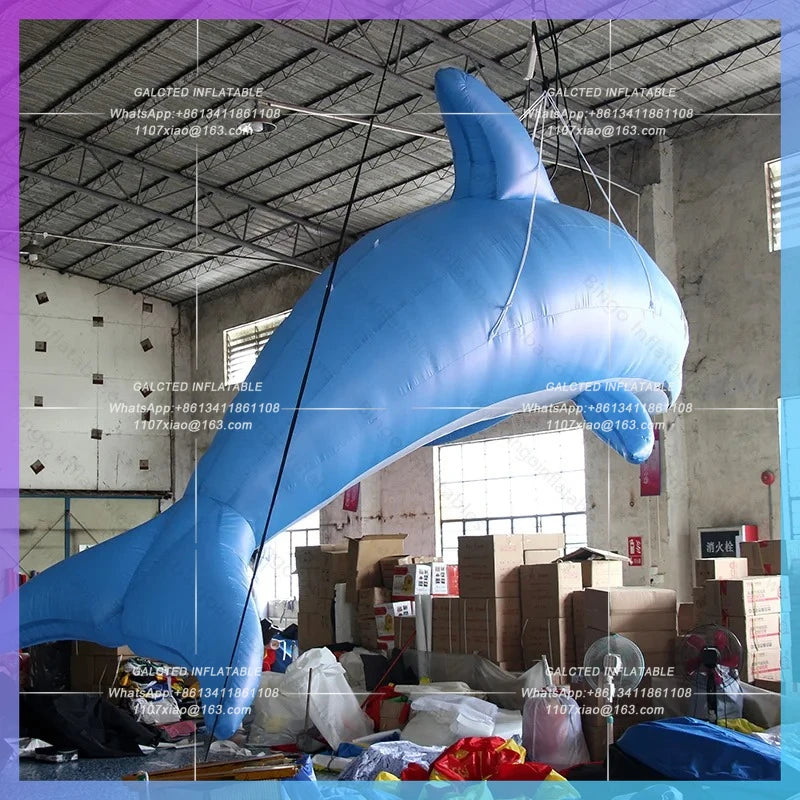 Inflatable Dolphin Party Games Giant Inflatable Dolphin 13Ft Digital Print Blue  Inflatable for Decoration Toys