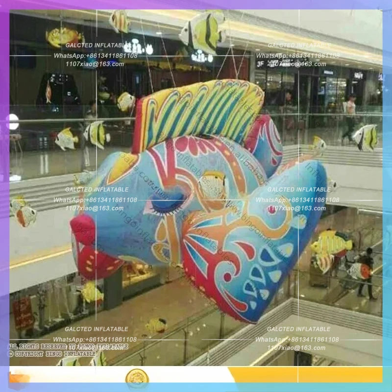 Inflatable Hanging Nemo Dolly Fish Balloon 3M / 10ft Inflatable Fish Model Flying Fish  with Blower for Ocean Theme Decoration