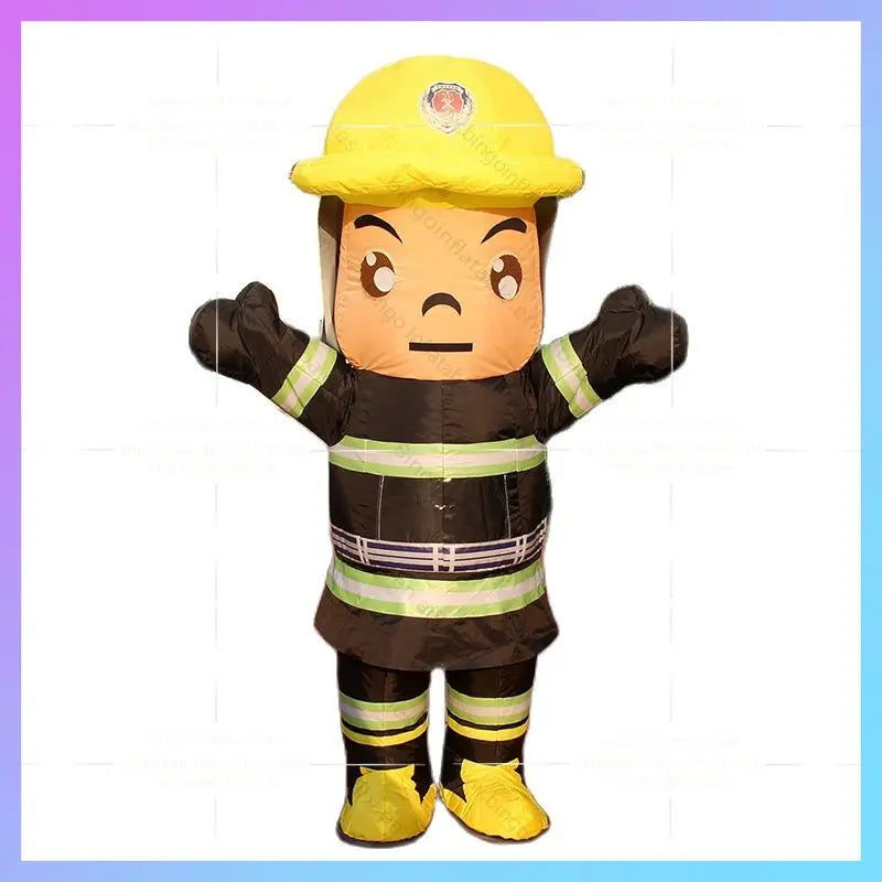 Inflatable Fireman Costume Fireman 2.2m High  Walking Costume For Events Inflatable Costume-Inflatable Toy