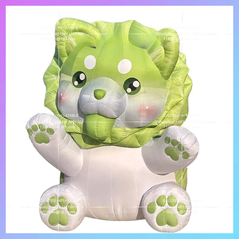 animal baby air blow pet for market Cute inflatable vegetable dog green promotion decoration