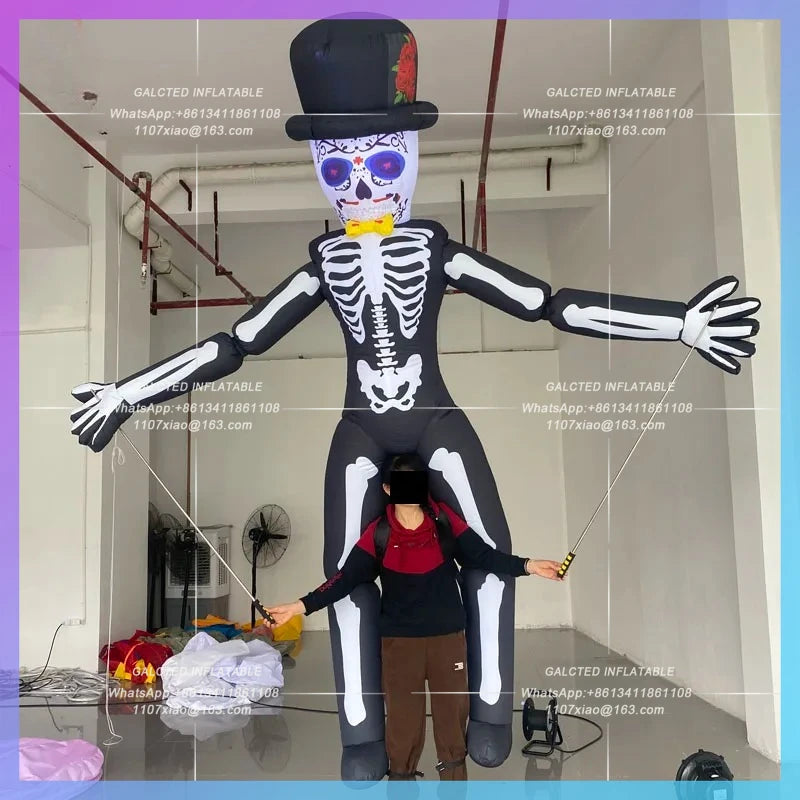inflatable playground Halloween show props 3.5 m cartoon skeletons walking  nightclub stage