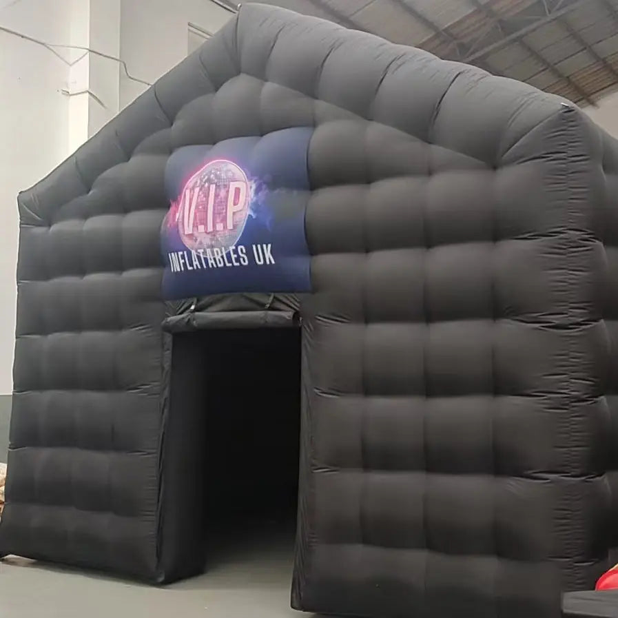 8x6m Black Inflatable Nightclub Tent with Blower Disco Light Fog Machine for Outdoor Party Lawn Event Pavilion bar tent