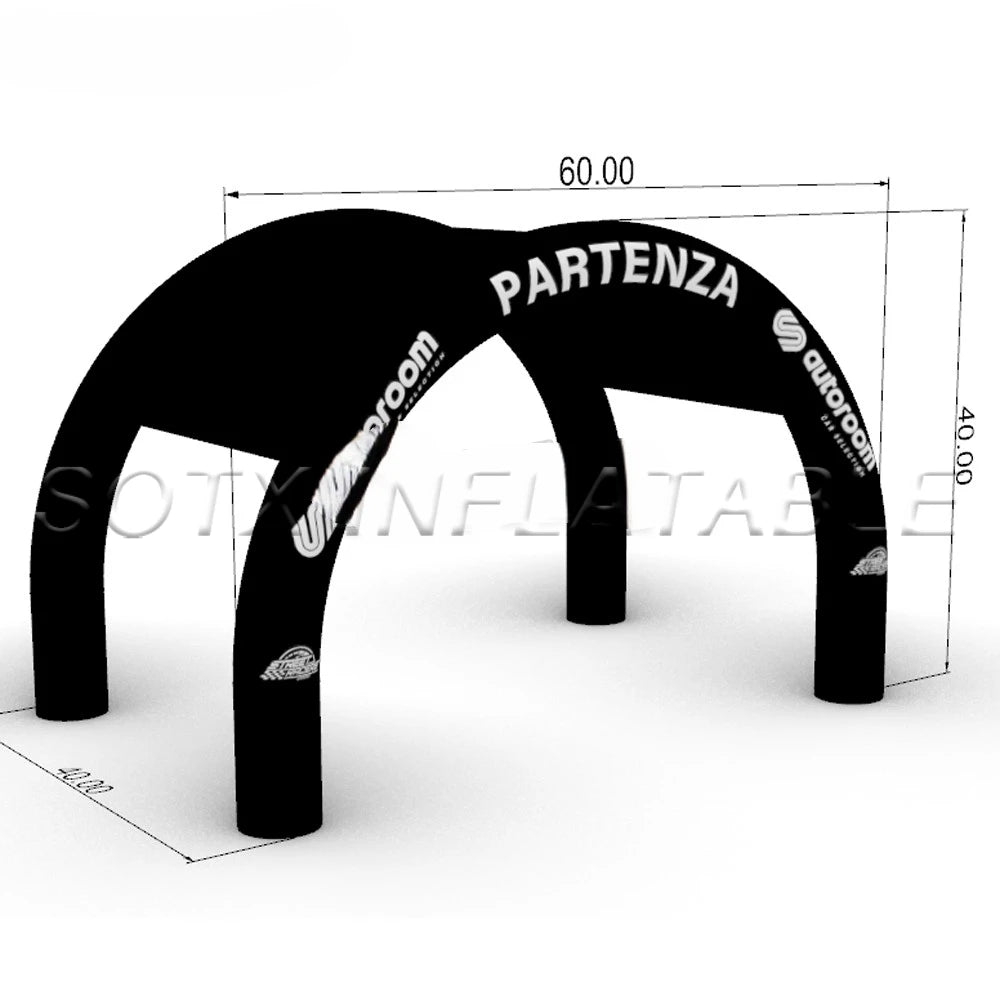 Exhibition Promotion Top Sale 6m L*4m W Advertising Black Inflatable Arch Tent For