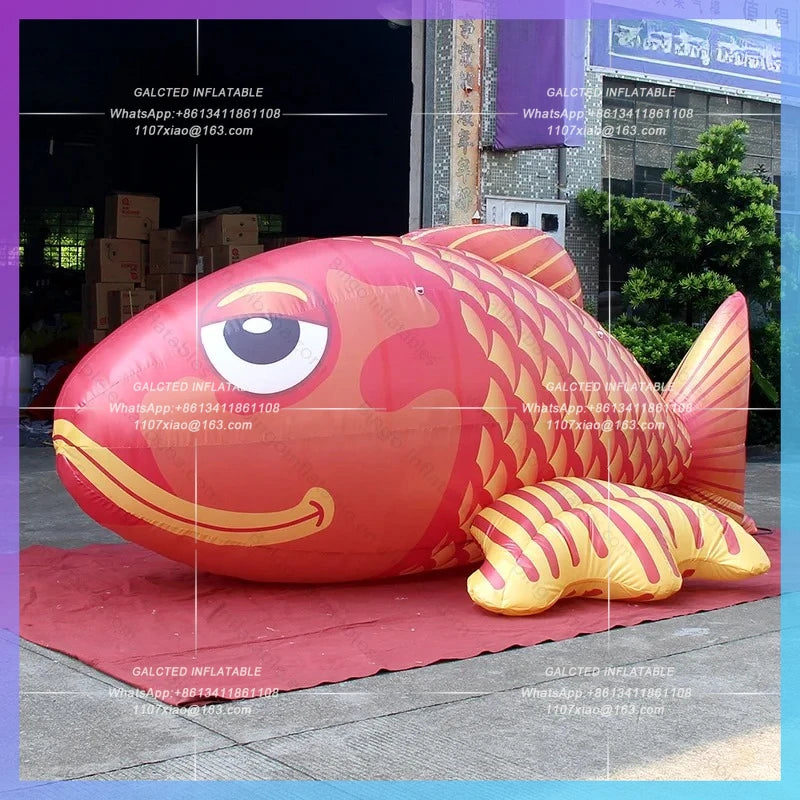 Inflatable Carp Fish Cartoon 4 Meters Length For Event Party Decoration
