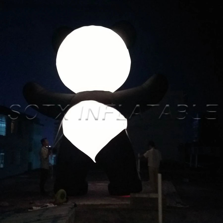 giant inflatable panda Customized advertising inflatable product cartoon for outdoor with led lights