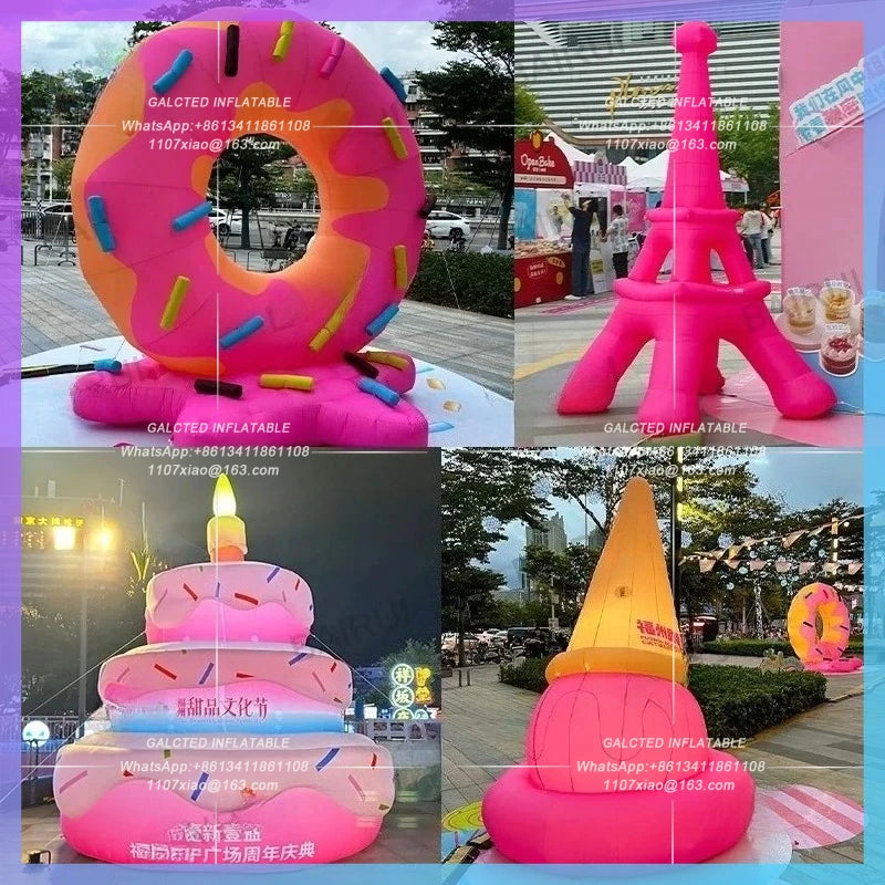 inflatable doughnut ice-cream Outdoor sweet festival advertising decoration cone lollipop birthday cake balloon sweet dessert