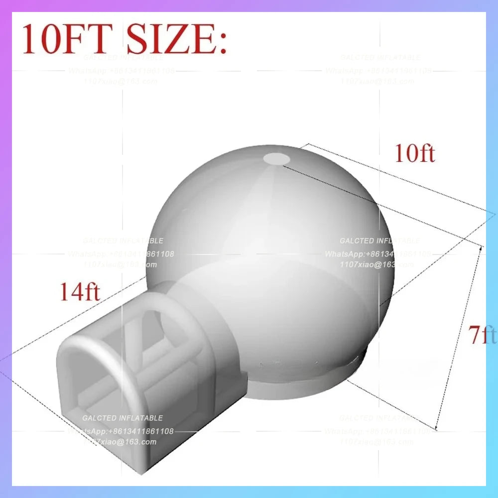 White Castle Jumping Trampoline 10FT Inflatable Bubble Balloon House Commercial PVC  Bubble Balloon Tent for Kids,Toddler