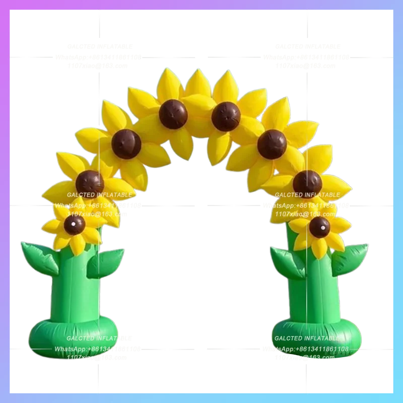 yellow ballon chrysanthemum 3X4M inflatable sunflower arch outdoor park advertising decoration