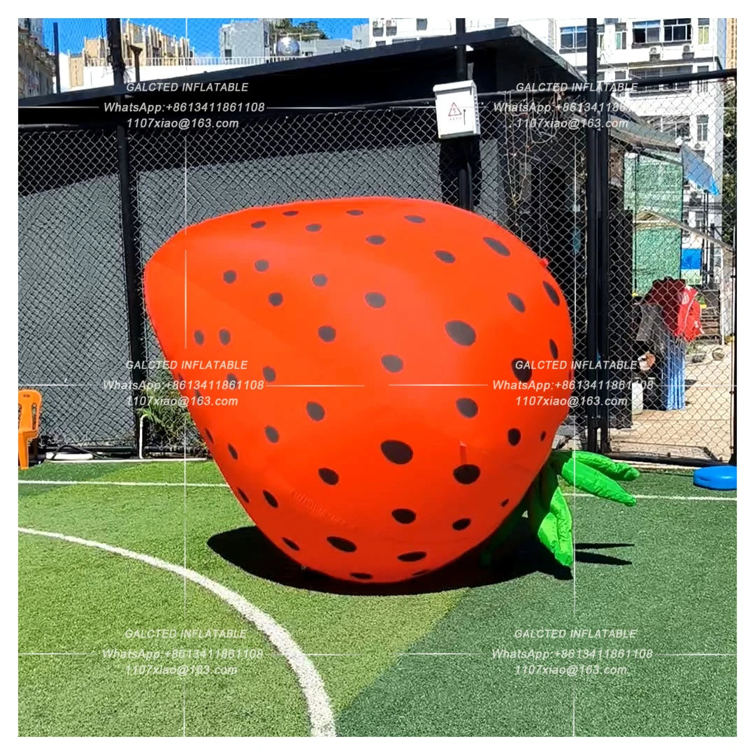 Inflatable Strawberry With Blower Giant Outdoor Advertising Display For Event And Store Promotion