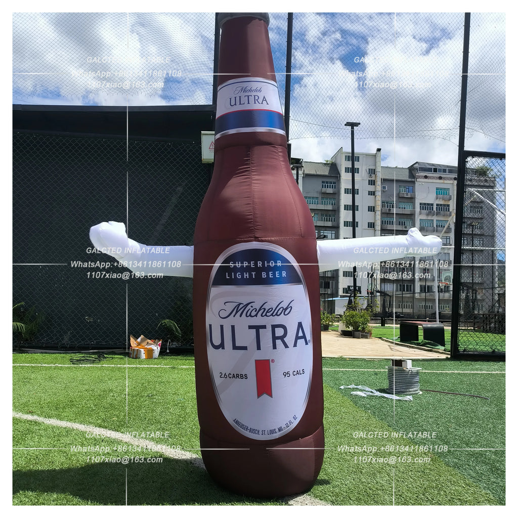 Inflatable Beer Bottle With Blower Giant Outdoor Advertising Display For Grand Opening And Sports Event